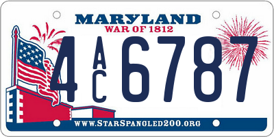 MD license plate 4AC6787