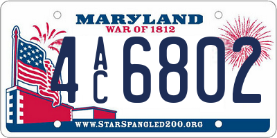 MD license plate 4AC6802