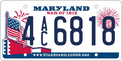 MD license plate 4AC6818