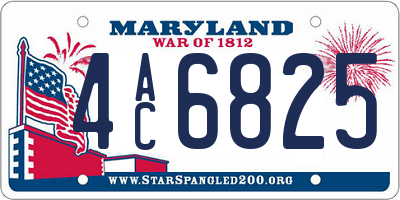 MD license plate 4AC6825
