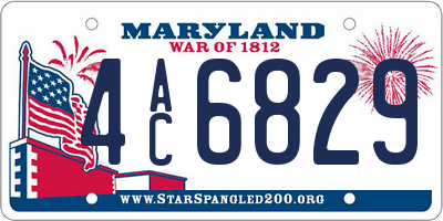 MD license plate 4AC6829