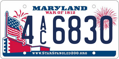 MD license plate 4AC6830