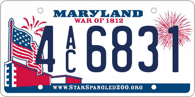 MD license plate 4AC6831