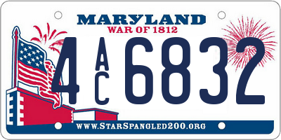 MD license plate 4AC6832
