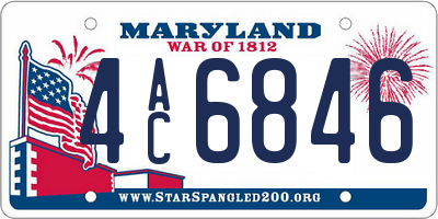 MD license plate 4AC6846