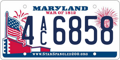 MD license plate 4AC6858