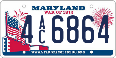MD license plate 4AC6864