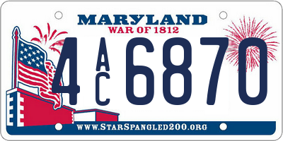 MD license plate 4AC6870