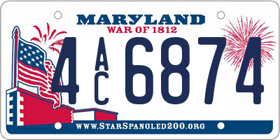 MD license plate 4AC6874