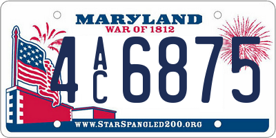 MD license plate 4AC6875