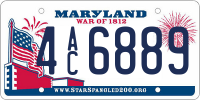 MD license plate 4AC6889