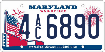MD license plate 4AC6890