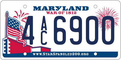 MD license plate 4AC6900