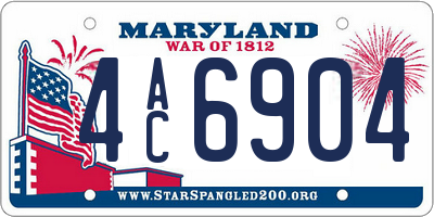 MD license plate 4AC6904