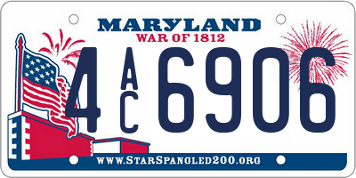 MD license plate 4AC6906