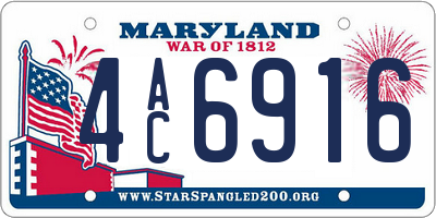 MD license plate 4AC6916