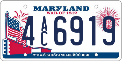 MD license plate 4AC6919