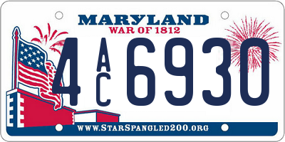 MD license plate 4AC6930