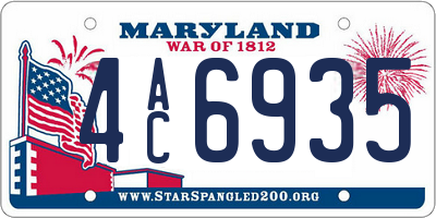 MD license plate 4AC6935