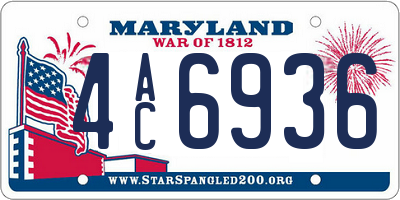 MD license plate 4AC6936