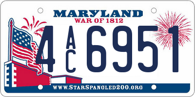 MD license plate 4AC6951