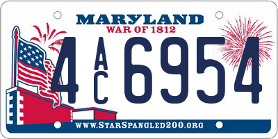 MD license plate 4AC6954