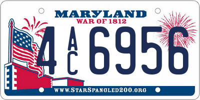 MD license plate 4AC6956