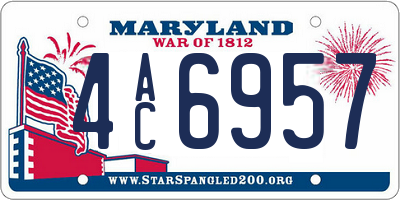 MD license plate 4AC6957
