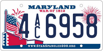 MD license plate 4AC6958