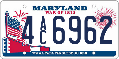 MD license plate 4AC6962