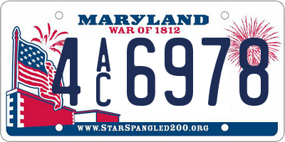 MD license plate 4AC6978
