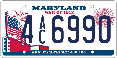 MD license plate 4AC6990