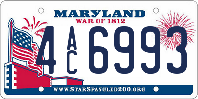 MD license plate 4AC6993
