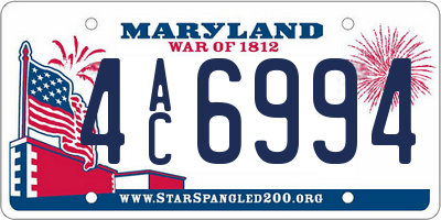 MD license plate 4AC6994