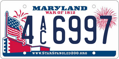 MD license plate 4AC6997