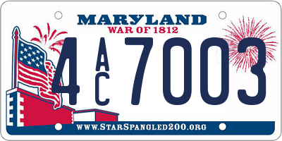 MD license plate 4AC7003
