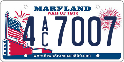 MD license plate 4AC7007
