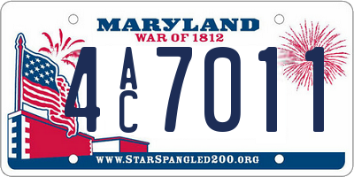 MD license plate 4AC7011