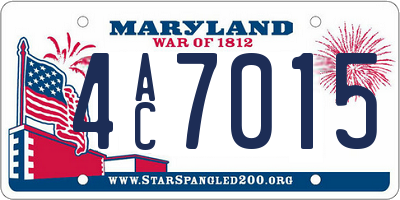 MD license plate 4AC7015
