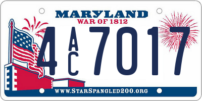 MD license plate 4AC7017