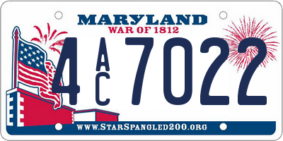 MD license plate 4AC7022