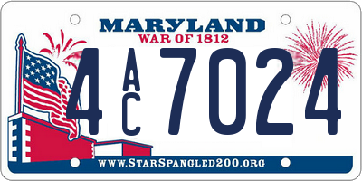 MD license plate 4AC7024