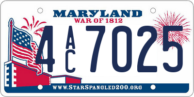 MD license plate 4AC7025