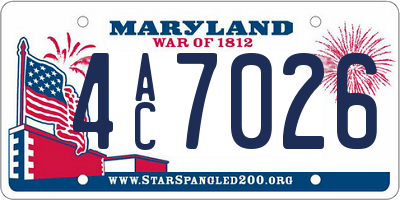 MD license plate 4AC7026