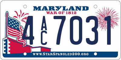 MD license plate 4AC7031