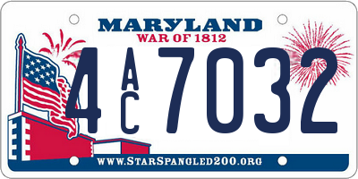 MD license plate 4AC7032