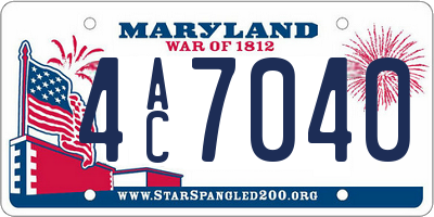 MD license plate 4AC7040