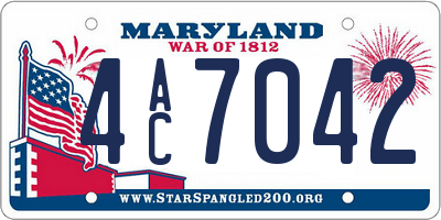 MD license plate 4AC7042