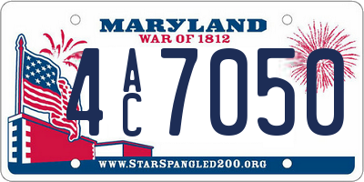 MD license plate 4AC7050