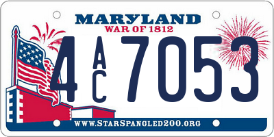 MD license plate 4AC7053